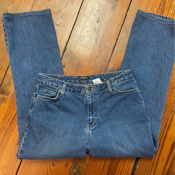 Eddie Bauer Women's Authentic High-Rise Blue Jeans Size 10S Straight Fit Denim - Picture 11 of 13